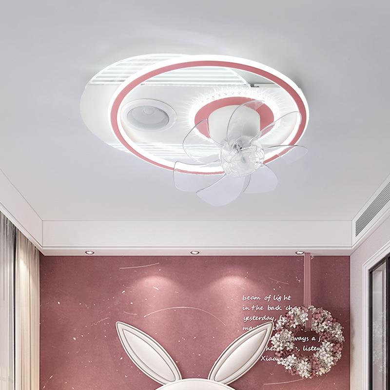 风灯扇现代简约儿房间卧室灯温馨静音灯吊扇隐形一体电809风扇童
