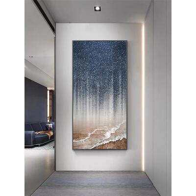 现简约入户玄关装代饰画画辰大海走廊过道EMU墙挂正对门壁画手星