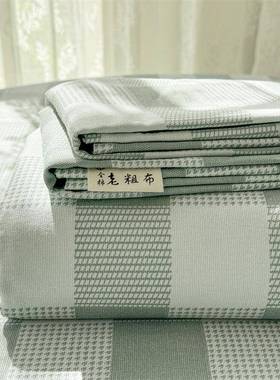 纯全棉老布床单件加厚家用复枕套粗床OZL单三件套学生棉宿古舍单