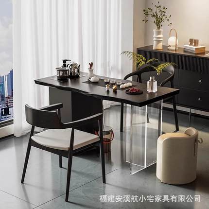 现代约简实木阳台茶桌椅合组小户型泡茶桌原木家用小NOQ茶台0252