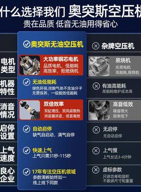 空压机迷式220v你气木工便携泵打无油静音空IYC气压缩机