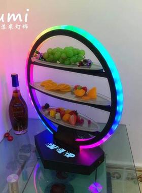 酒吧果发光盘双层层LE多D层果盘架KTV夜店水果盘创HIC意小吃拼三