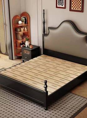 中古风黑色实双代木床1.5米单人现简约1.米美式高端00656人储物8