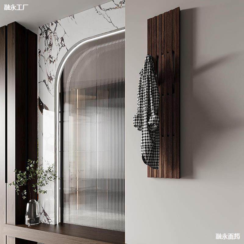 黑胡桃钢琴键挂衣架入户VDG门后实衣帽架玄关置物德架节省空木间