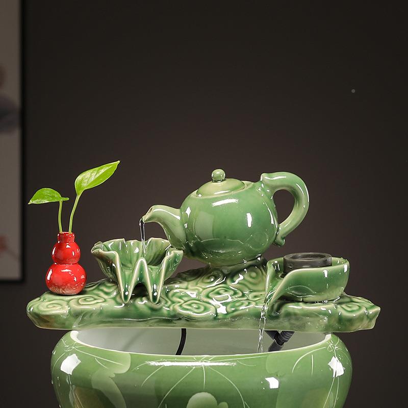 流环陶瓷自动循环水鱼盆鱼缸鱼池过滤瀑器喷泉acHrd3hP布造景装饰