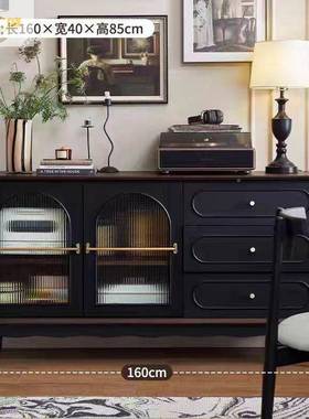 复古法式餐边实木餐柜厅储物收纳柜多VQM美式厅茶水柜客功能柜