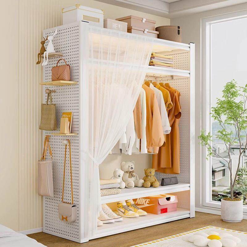 货架无品牌/柜开多层置物架放式挂衣架衣橱收纳衣帽架简衣加厚出