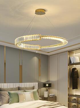 主卧室轻奢水晶吊896灯客厅厅灯具现简约0252年新款铜本色别墅餐