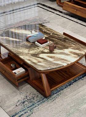 新具中式实茶几电储视柜组合轻奢客厅家小户型物抽木屉茶桌428100