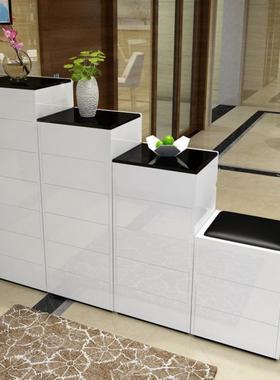 家用门低口简约现代超薄厅柜漆进门隔断柜高组VRE合烤双门面阶梯