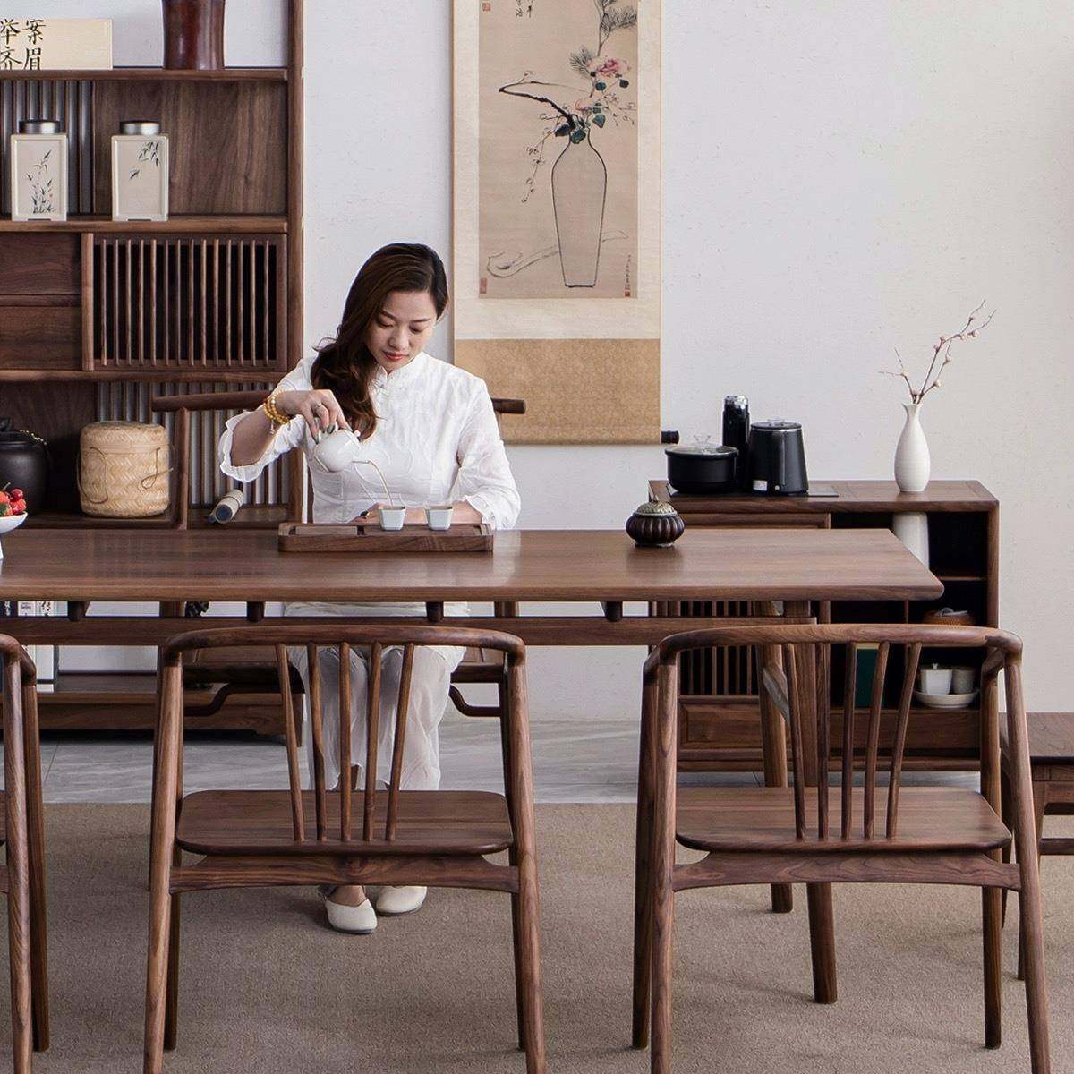 实木茶桌椅组合手套装明老式北方榆办NTC木公茶台茶室家具工,商业/办公家具,茶台/茶桌,淘宝优惠券,粉丝福利购,淘宝优惠卷