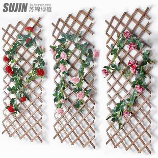 仿真玫瑰花藤铁丝藤玫庆瑰花藤条婚假蔓挂串125管藤道屋顶假花条