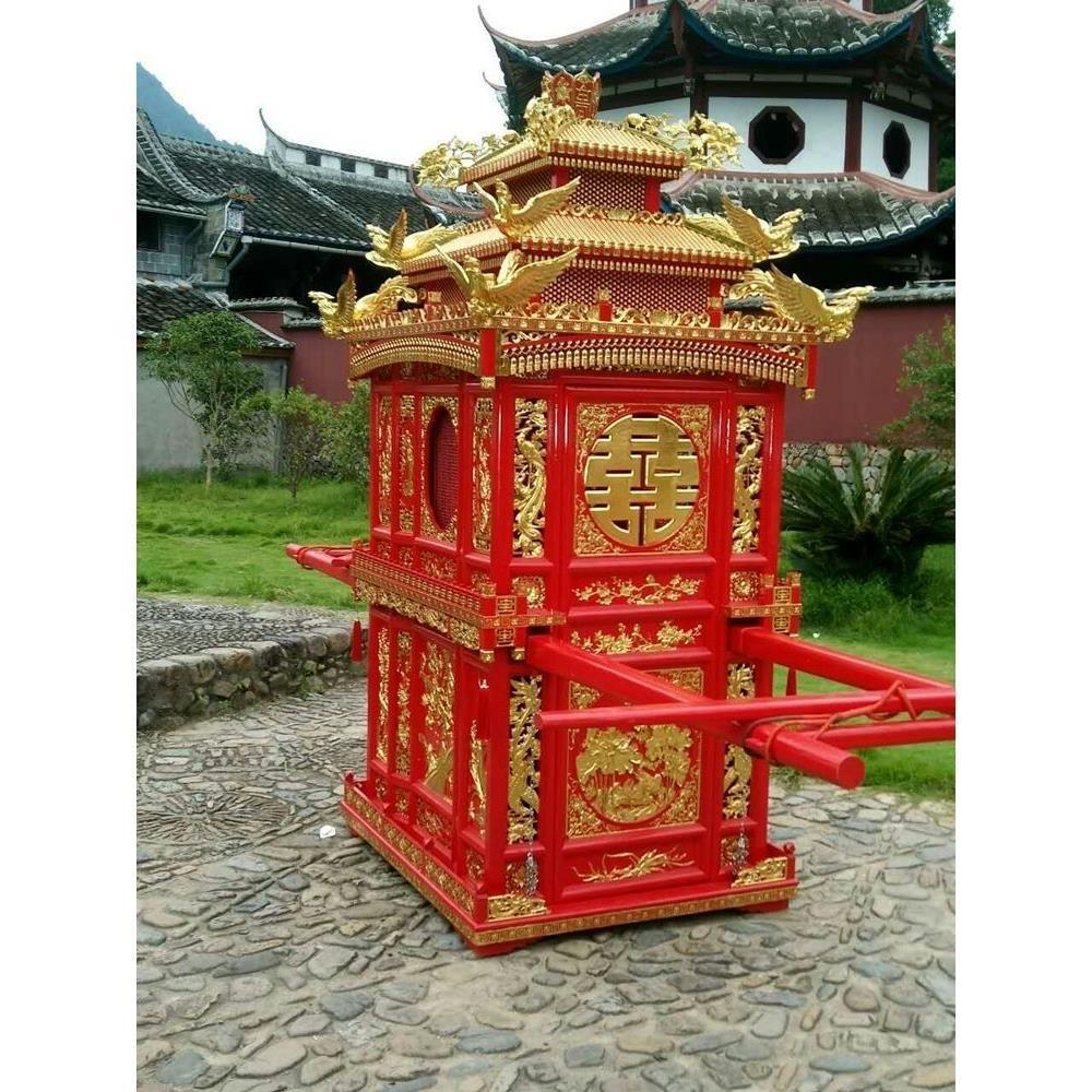 中式实木八抬迎亲大花轿