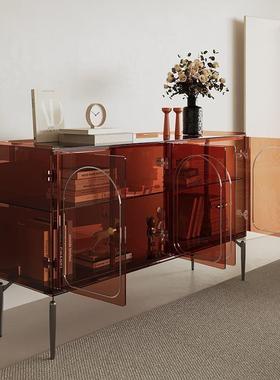 式极简餐边柜柜亚意克力玄柜客厅边靠墙茶水关柜酒SZP柜收纳储物