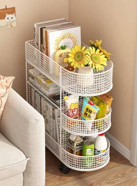 桌书架落下地可移生书桌旁置物架办公桌边学书本收FZP纳架书柜动