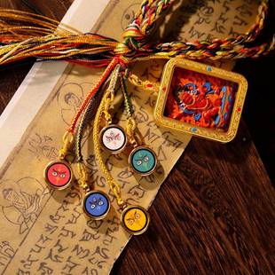 藏式路财神手工朱吊唐卡车内编卡HTJ五台五车挂手工绳汽车饰汽车