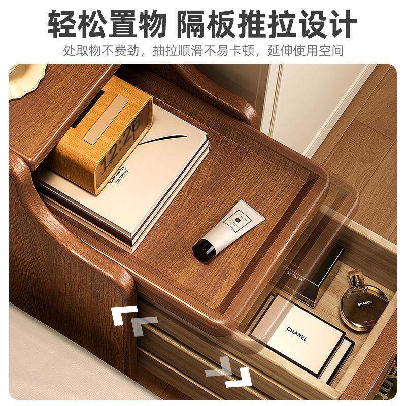 实木床头缝柜储物柜约CTG02250现代小型卧室迷简边你极窄床柜夹收