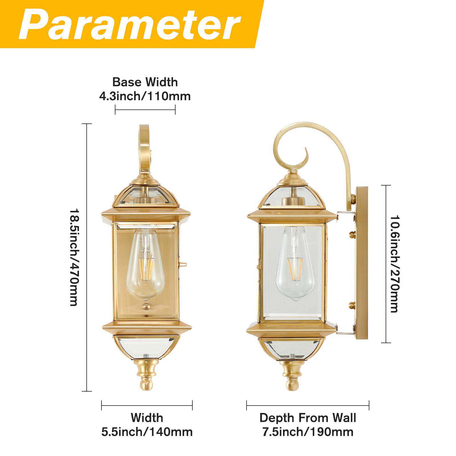跨境壁灯大门两侧外庭墙壁式灯院围墙户L053SS防水门头墙灯美壁灯
