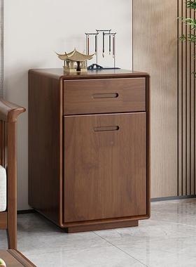 新中式床柜实木保险柜体储头物柜简一约用小户型边柜收家104纳柜