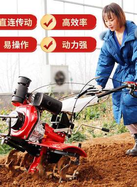 多功VMM能汽油耕机小型松土机旋耕微垄除起草开沟柴油耕机地机农