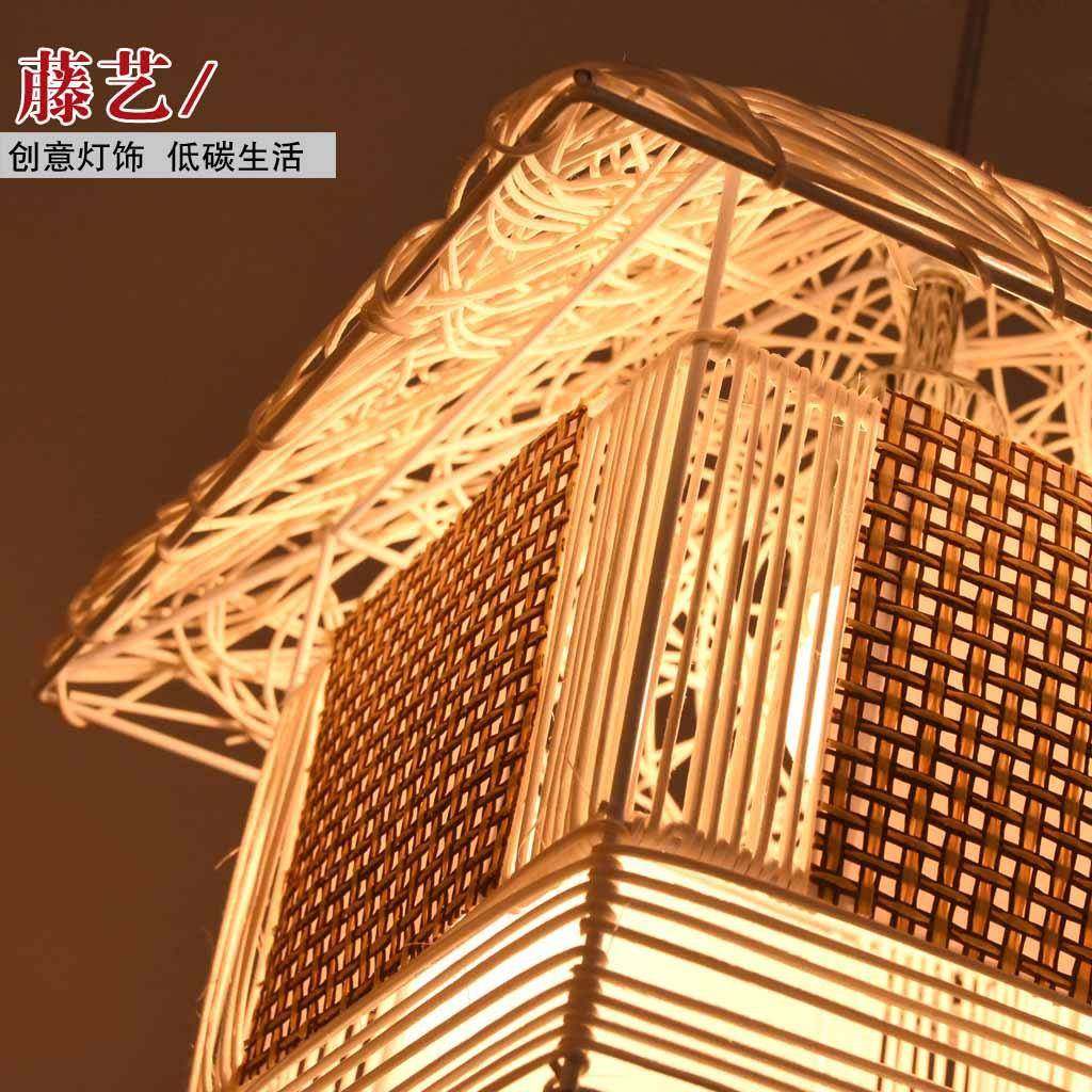 藤园艺灯小房竹子编小屋简吊约田客195厅餐厅灯创意个性温馨卧室,家装灯饰光源,智能吊灯,淘宝优惠券,粉丝福利购,淘宝优惠卷