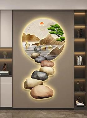 石NFP轻来运转简led带灯代奢入户玄关装饰画走廊过道约现挂画迎客