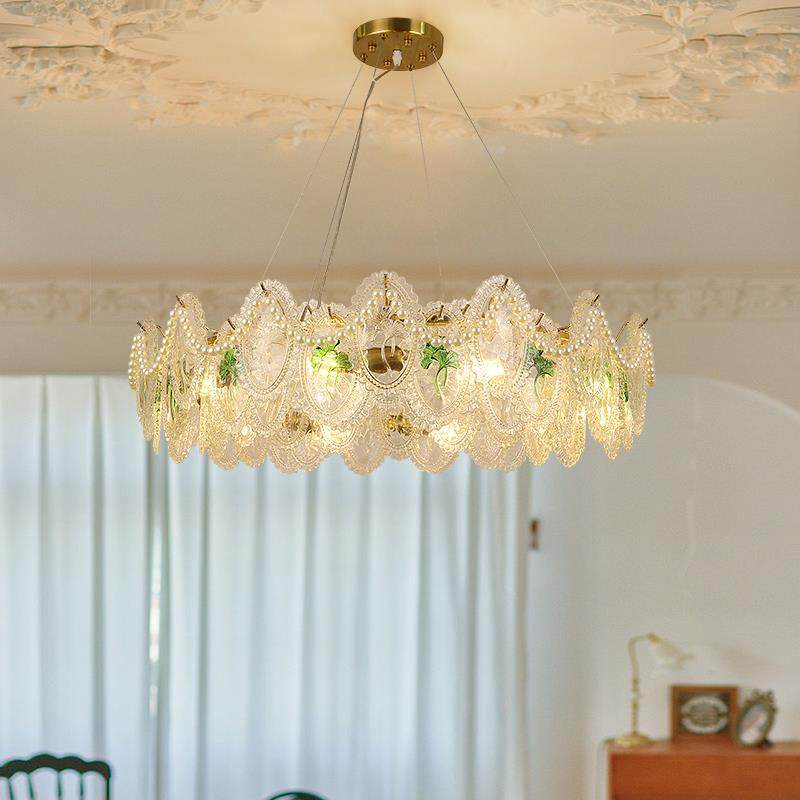 法式复古客灯厅轻大气护眼网红珍珠主卧餐850厅灯广东中山大厅吊,家装灯饰光源,智能吊灯,淘宝优惠券,粉丝福利购,淘宝优惠卷