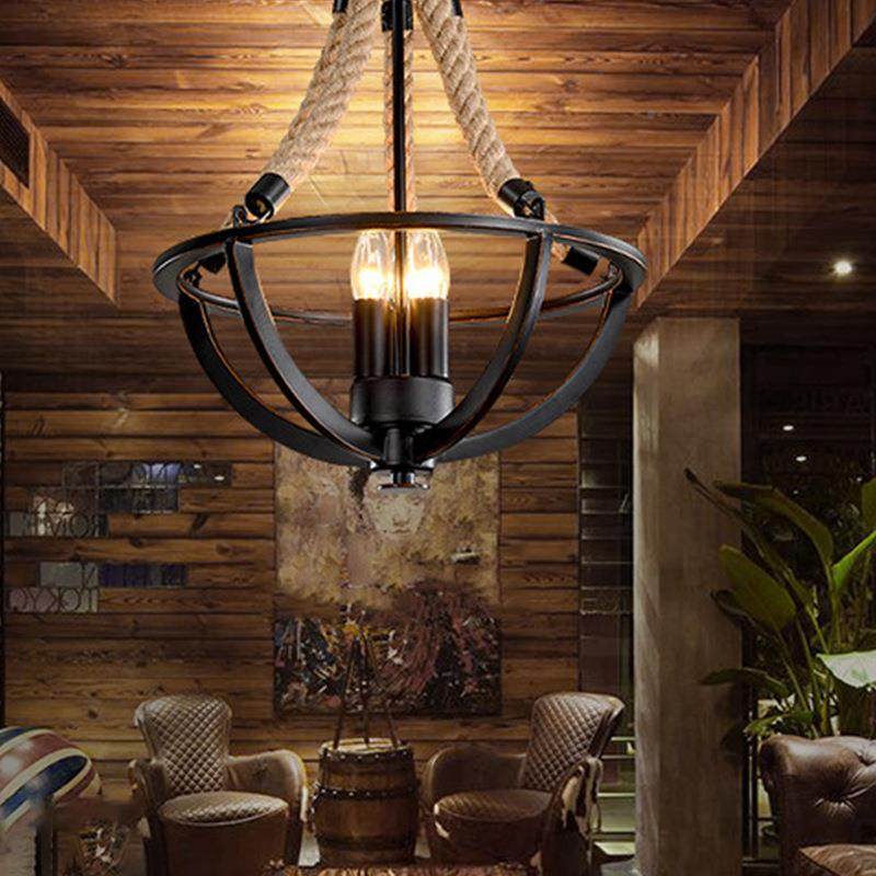 美式复古工风麻绳灯吊灯铁艺餐厅客厅灯意个性房间灯主业卧93215,家装灯饰光源,智能吊灯,淘宝优惠券,粉丝福利购,淘宝优惠卷