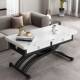 板岩升降茶几实式 木小RYU户型两用桌多功能家用一体秒钢化茶几变
