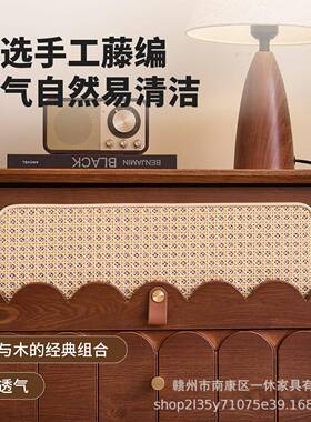 复UGO风五柜全实斗木法纳式中古客厅靠墙斗橱卧室床古尾收储物抽