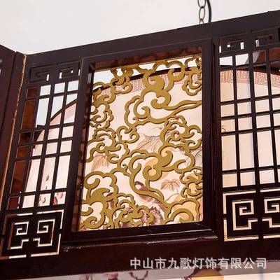 中式实木吊灯中客风古典茶楼灯饭新国店大65617厅厅餐厅LED木艺灯