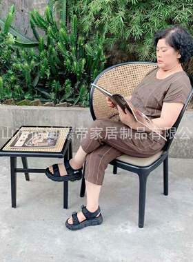 北欧实木阳台小桌椅网红简约两件套组合迷你休闲茶几凳子一桌一椅