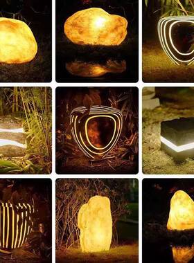 LED仿真发光石头灯文旅亮化景观庭院草坪公园广场景区装饰假山