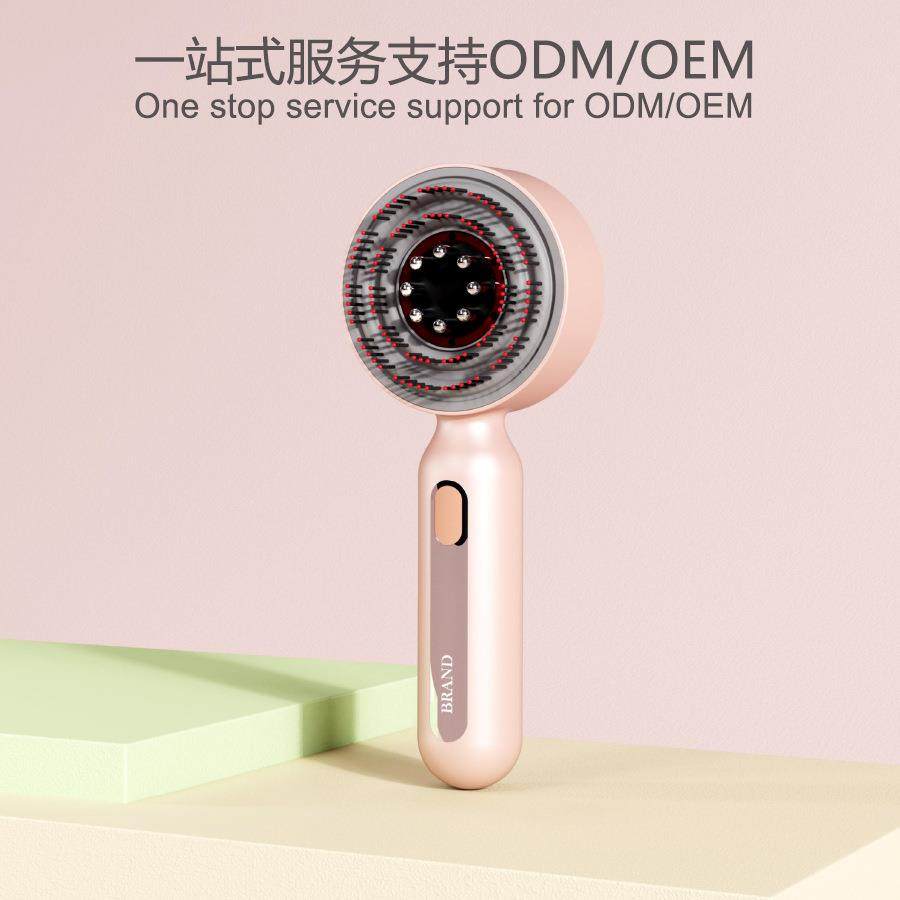 红光梳按摩梳电动按摩梳仪产品外观设计结构设计生发梳工业设计