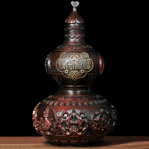 铜葫芦摆件黄铜招财开盖空心家居客厅办公室工艺品商务礼品