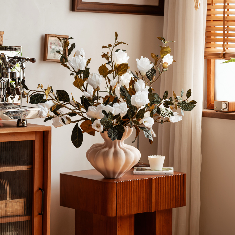 森空间仿真花假花室内客厅角落桌面装饰摆件中古风格绿植软装摆设