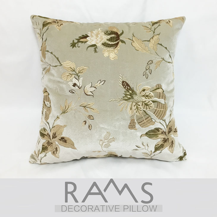 新款中式高档样板房红木沙发刺绣花靠垫抱枕 古典花卉白蓝咖紫色