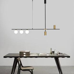 设计师一字条餐前厅主灯简43303长约现代办公餐室台桌吧台极简轻