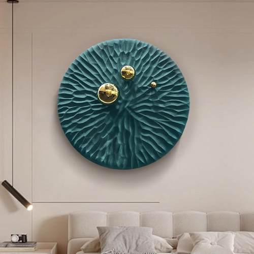 代简约风格玄关书房壁饰立体圆形雕刻画客装厅卧08室过饰现画道挂