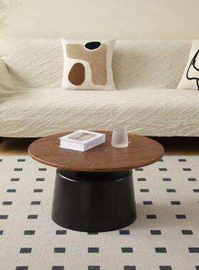 奶油风简约茶几网茶红边几新款圆日式台客厅家用ECK户型简约小形现代