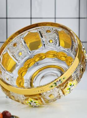 璃形西米波亚圆71-68015玻果盘轻奢手工创意家用客厅果斗糖缸