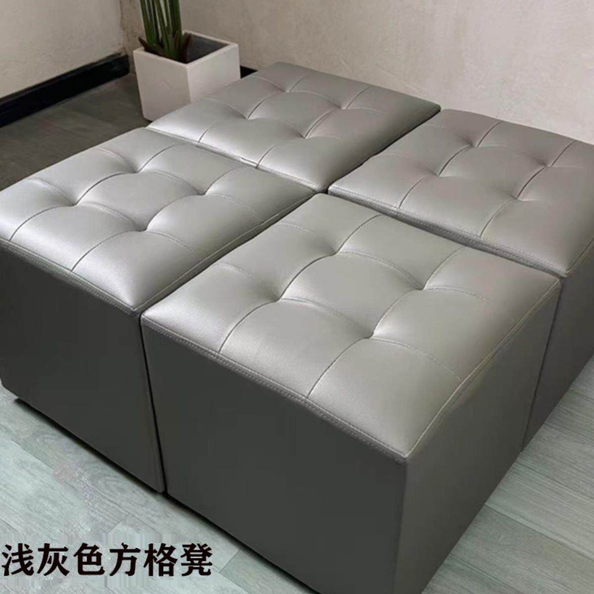 小子白色凳会活动面包凳985皮子方凳沙发凳40cm高小展方墩凳婚礼