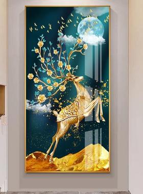 现代轻奢高户玄关装饰画画挂正对档门过道走廊壁CY122401画入山水