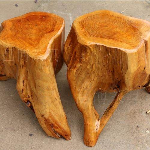 然原木根雕凳子茶几坐凳凳花架木底座墩摆件实木天树桩木123树根