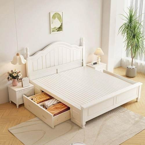 实床美式床1.8未知现代简约双人用1.室5公主白色家双人床木卧婚床