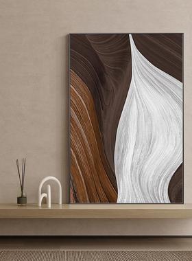 丝蕴现代象QX202112轻关奢客厅装饰画发背后竖版落地画大幅抽沙玄