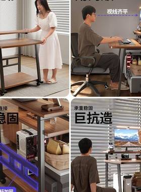 型卧室可移人床边动桌电脑桌台式小QMY家用懒宿舍桌子简易出租房