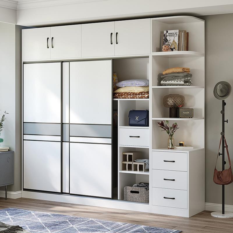 6实木衣柜室家用简易组装出租R房用推拉门DHT款卧大衣新橱儿童收