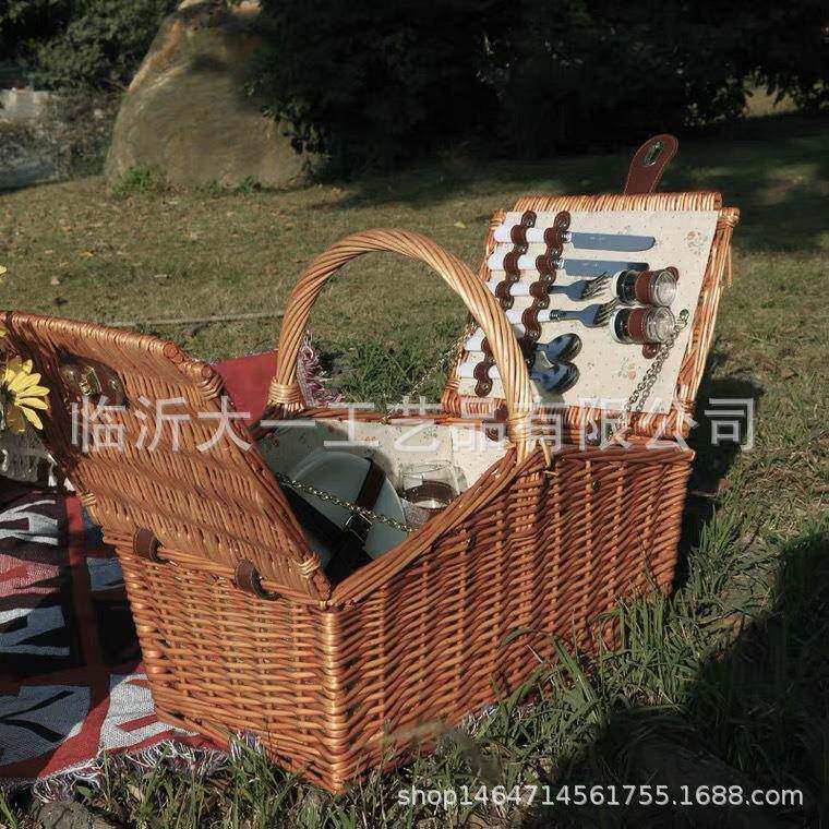 手工柳篮编编织野餐手提购物篮水果篮子竹筐编藤编竹收纳编制987