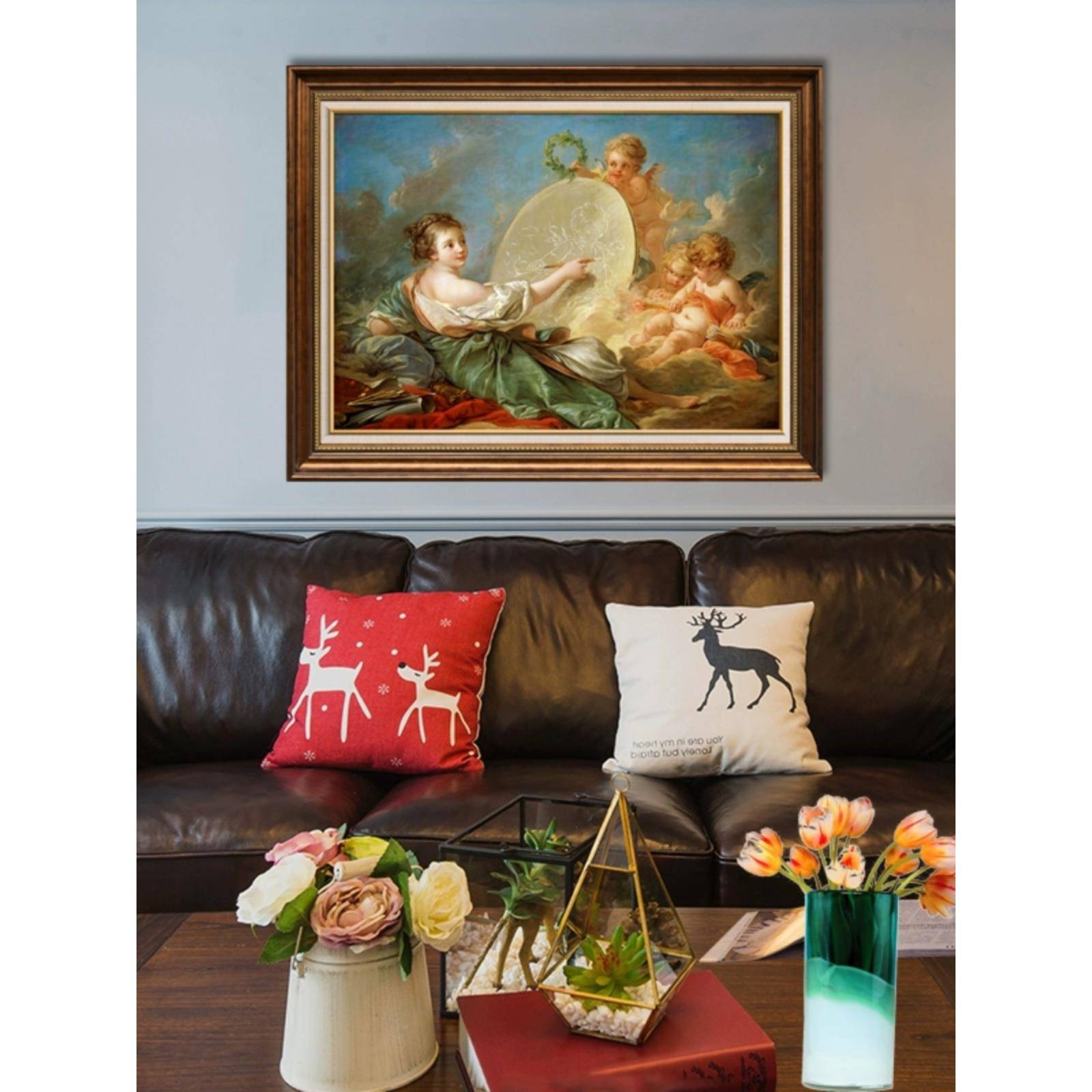 手绘欧画式客厅油画卧室装A11饰美古典人物画式挂画布歇油画A11
